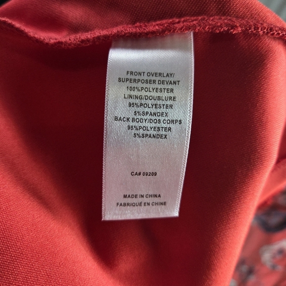 ⭐️Cleo Red Tank Top With Embroidery Overlay Size Med - Picture 4 of 5